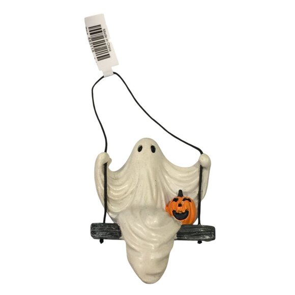 Cracker Barrel 2025 Swinging Ghost Jack o Lantern Ornament - Picture 1 of 3